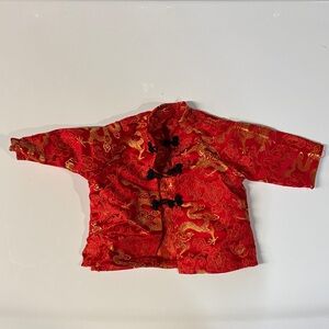 Red and Gold Dragon Embroidered Jacket for American Girl Doll